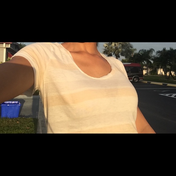 RVCA CREAM STRIP CROP TOP - Picture 4 of 4